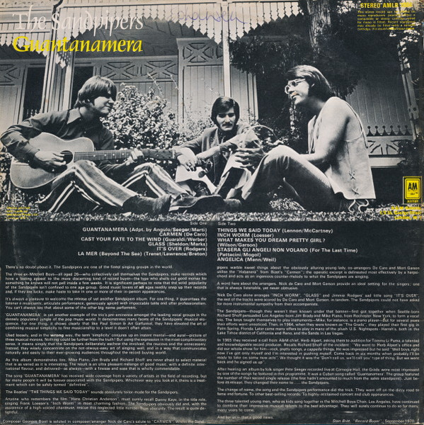 Sandpipers - Guantanamera - Used Vinyl Record image 2