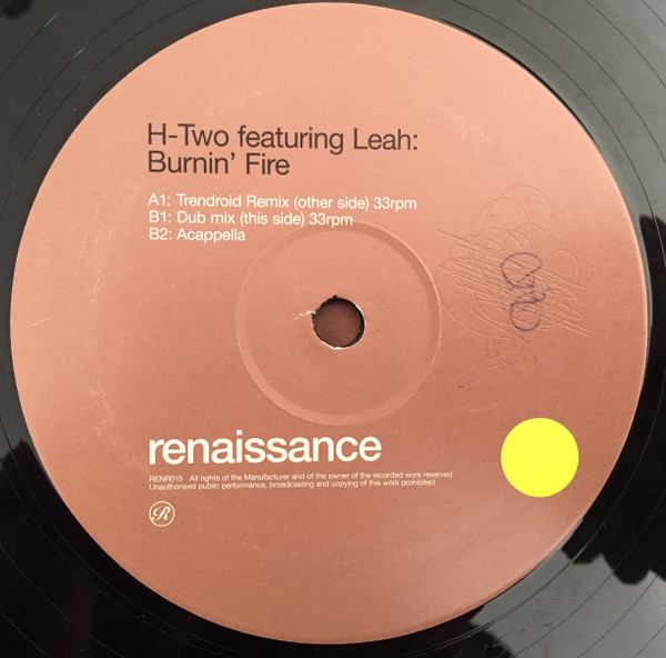 H-Two - Burnin' Fire - Used Vinyl Record 12" image 3