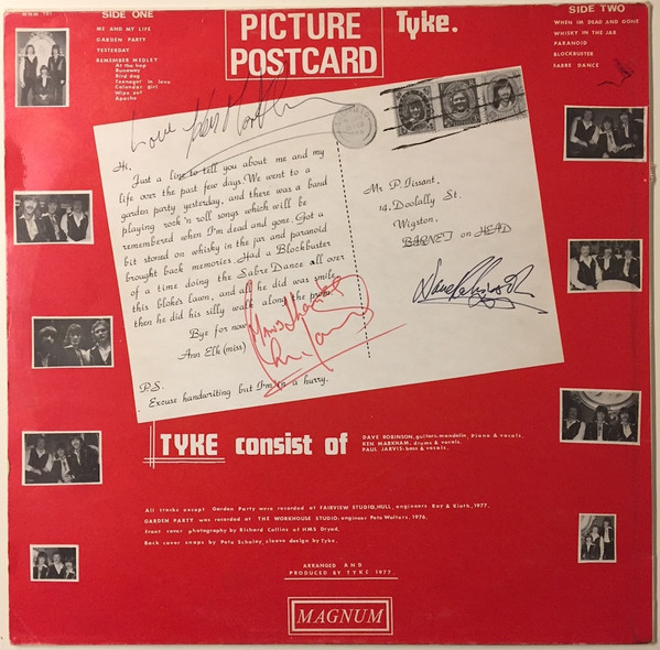 Tyke - Picture Postcard - Used Vinyl Record image 2