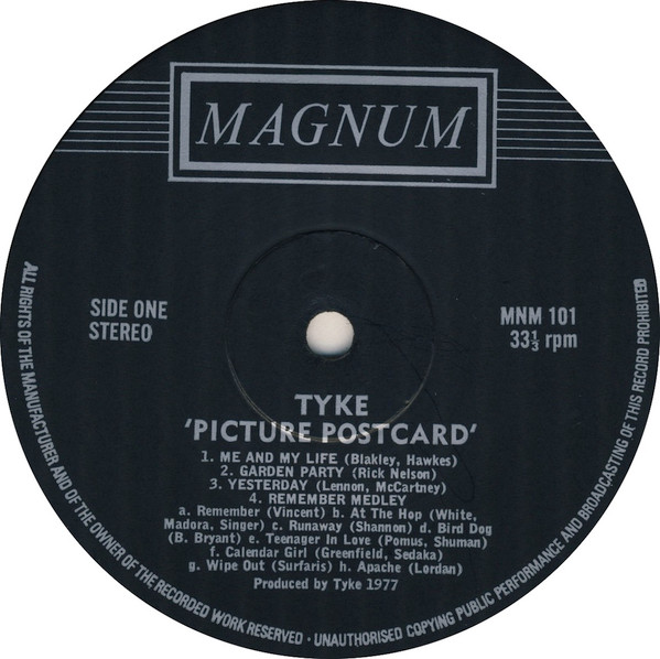 Tyke - Picture Postcard - Used Vinyl Record image 3