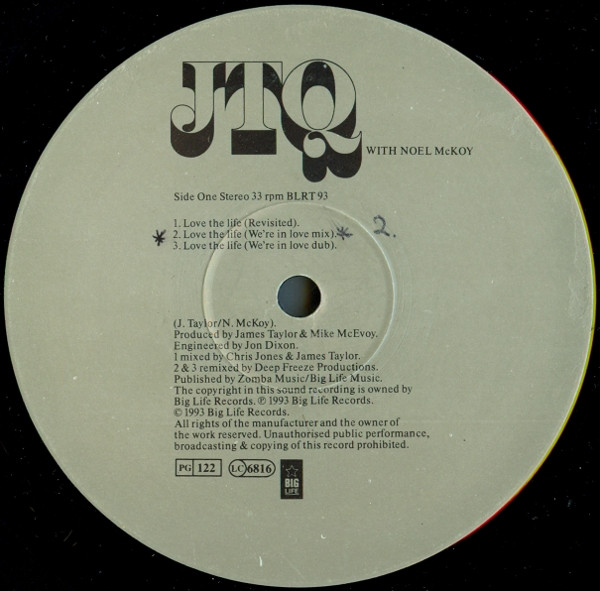 James Taylor Quartet - Love The Life - Used Vinyl Record 12" image 3