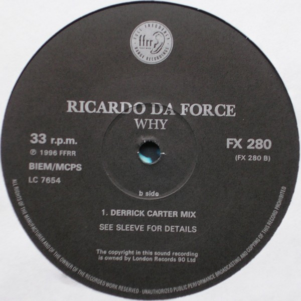 Ricardo Da Force - Why? - Used Vinyl Record 12" image 4