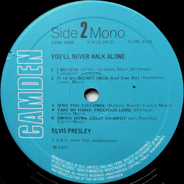 Elvis Presley - You'll Never Walk Alone - Used Vinyl Record image 4
