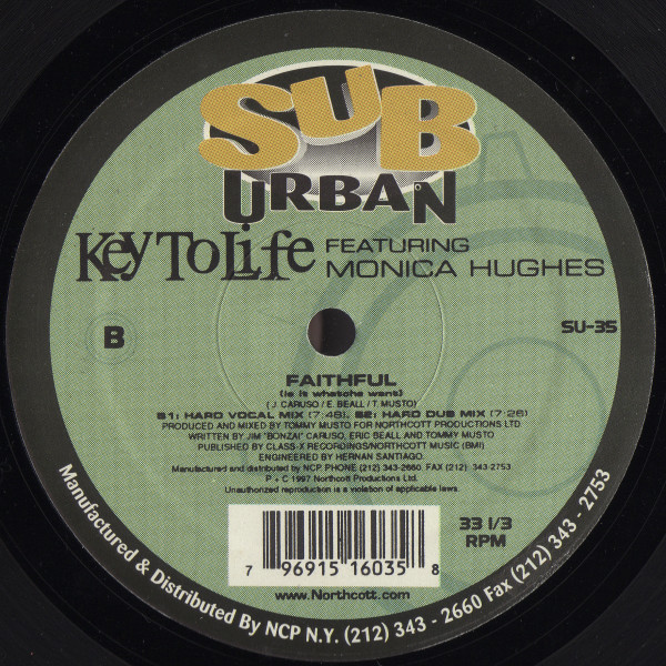 Key To Life - Faithful (Is It Whatcha Want) - Used Vinyl Record 12" image 4