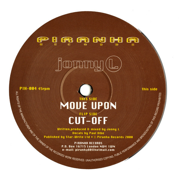 Jonny L - Cut-Off / Move Upon - Used Vinyl Record 12" image 3
