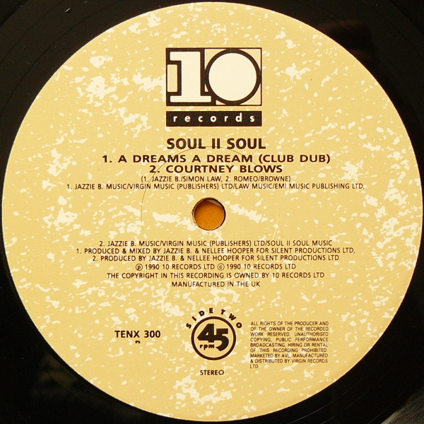 Soul II Soul - A Dreams A Dream - Used Vinyl Record 12" image 4