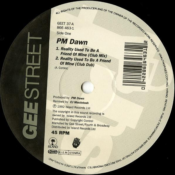 P.M. Dawn - Reality Used To Be A Friend Of Mine - Used Vinyl Record 1 image 3