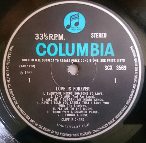 Cliff Richard - Love Is Forever - Used Vinyl Record image 3