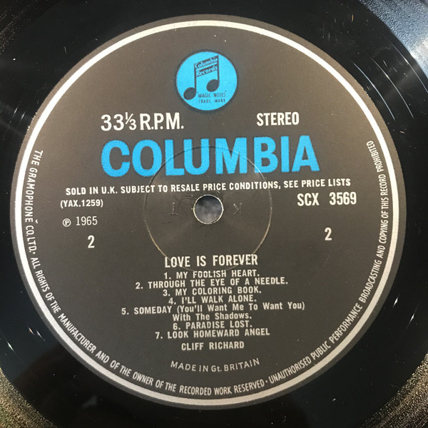 Cliff Richard - Love Is Forever - Used Vinyl Record image 4