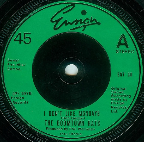 Boomtown Rats - I Don't Like Mondays - Used Vinyl Record 7" image 3