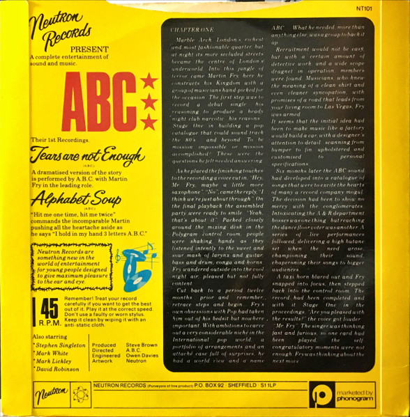 ABC - Tears Are Not Enough - Used Vinyl Record 7" image 2