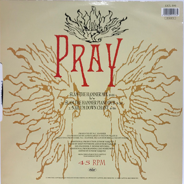 MC Hammer - Pray - Used Vinyl Record 12" image 2