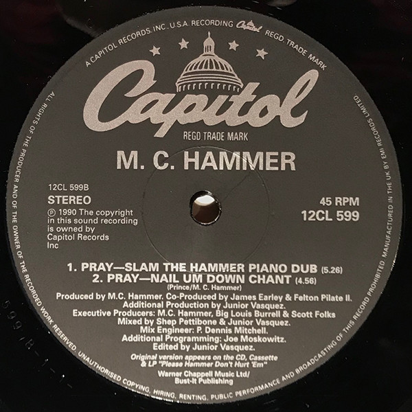 MC Hammer - Pray - Used Vinyl Record 12" image 4