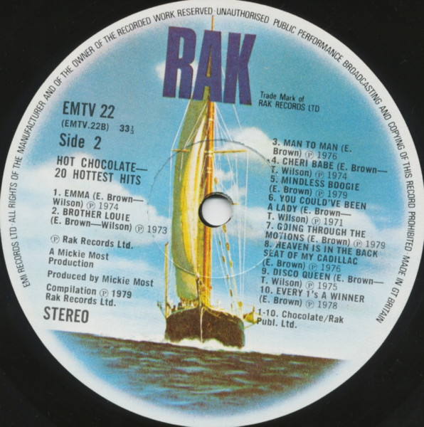 Hot Chocolate - 20 Hottest Hits - Used Vinyl Record image 4