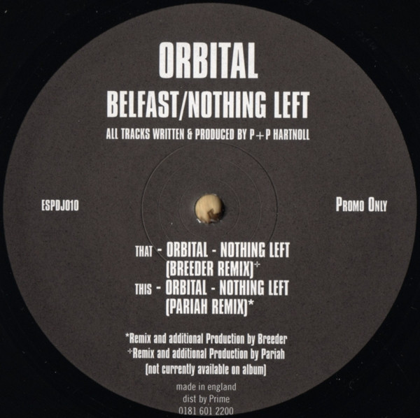 Orbital - Belfast / Nothing Left - Used Vinyl Record 12" image 6