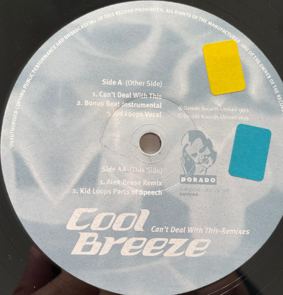 Cool Breeze - Can't Deal With This-Remixes - Used Vinyl Record 12" image 2