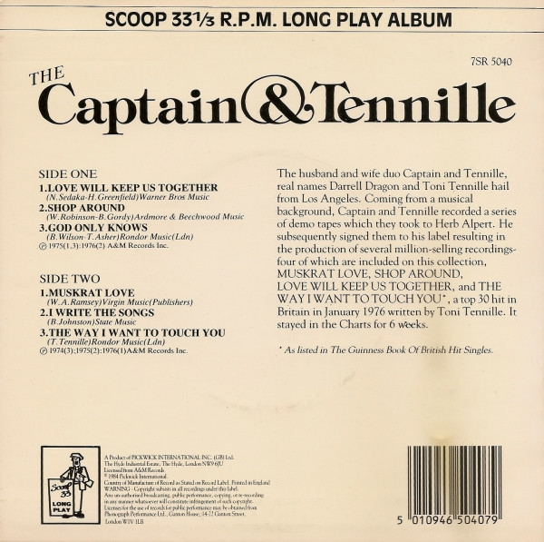 Captain And Tennille - Captain & Tennille - Used Vinyl Record 7" image 2