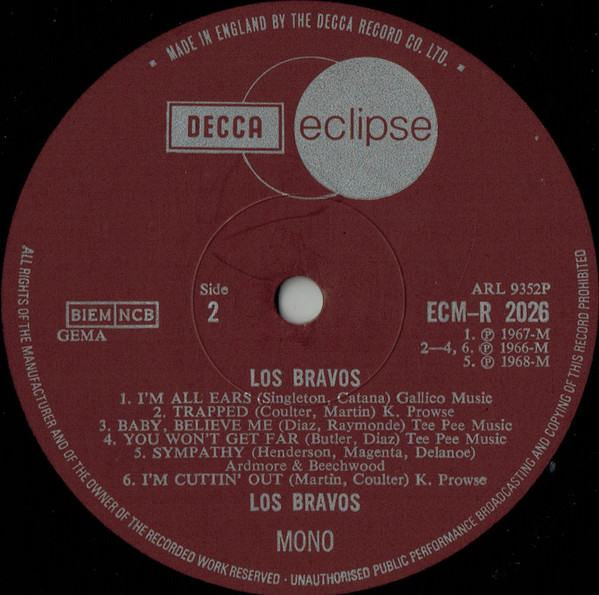 Los Bravos - Used Vinyl Record image 4