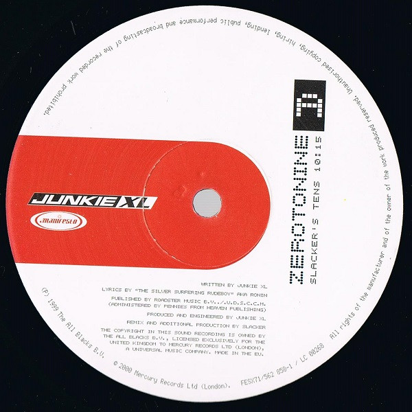 Junkie XL - Zerotonine - Used Vinyl Record 12" image 3