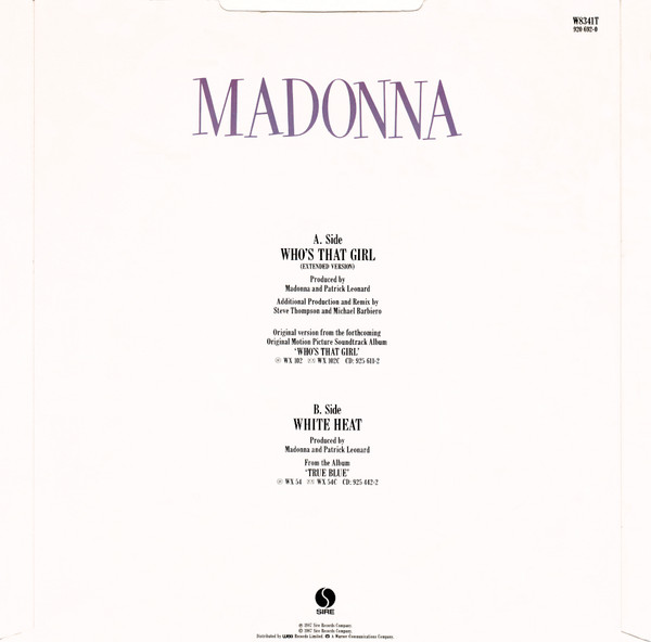 Madonna - Who's That Girl - Used Vinyl Record 12" image 2