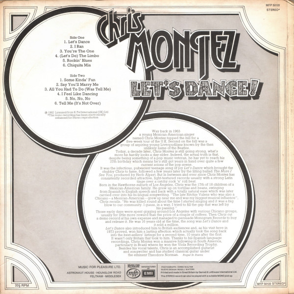 Chris Montez - Let's Dance - Used Vinyl Record image 2