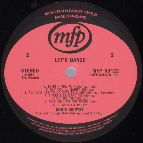 Chris Montez - Let's Dance - Used Vinyl Record image 4