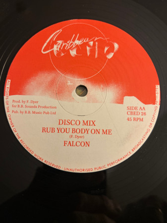 Falcon - Rub You Body On Me - Used Vinyl Record 12" image 2