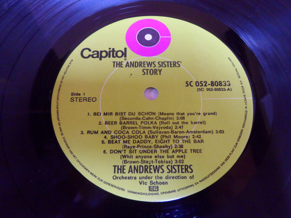 Andrews Sisters - Story - Used Vinyl Record image 3