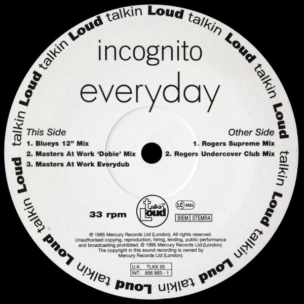 Incognito - Everyday - Used Vinyl Record 12" image 3