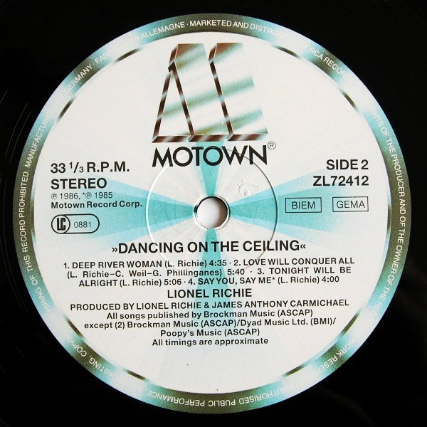 Lionel Richie - Dancing On The Ceiling - Used Vinyl Record image 6