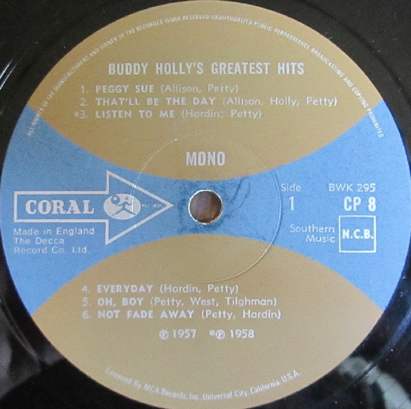 Buddy Holly - 's Greatest Hits - Used Vinyl Record image 3