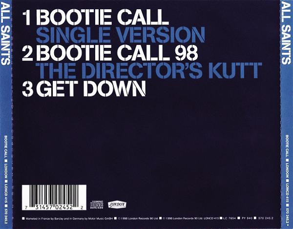 All Saints - Bootie Call - Used CD image 2