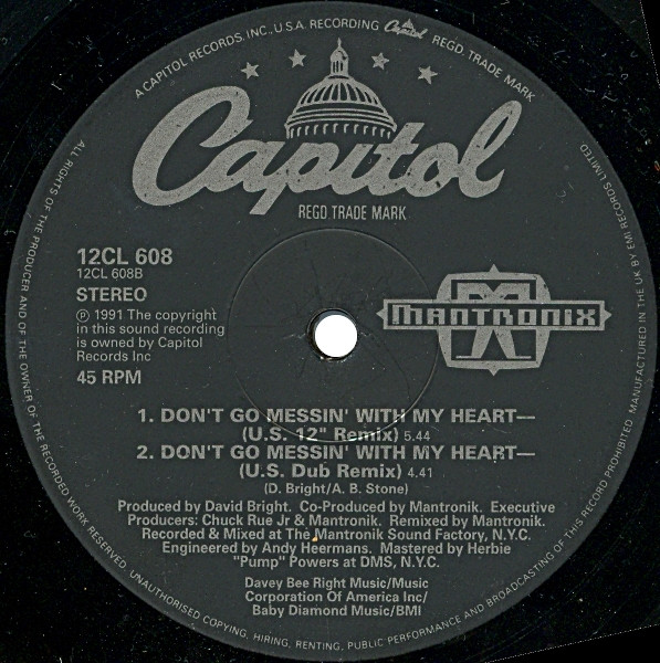 Mantronix - Don't Go Messin' With My Heart - Used Vinyl Record 12" image 4