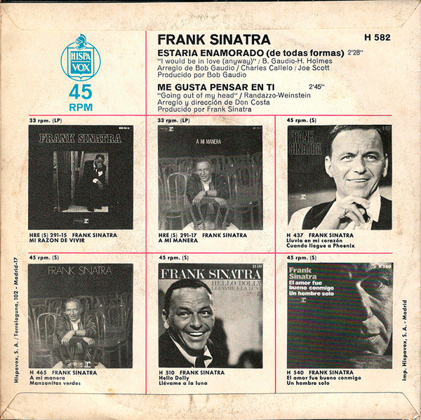 Frank Sinatra - I Would Be In Love - Used Vinyl Record 7" image 2