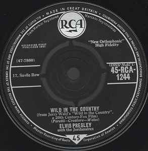 Elvis Presley - Wild In The Country - Used Vinyl Record 7" image 1