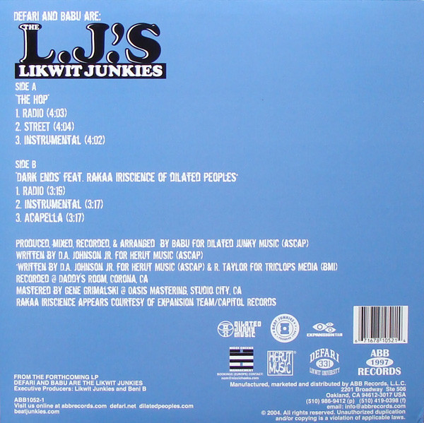 Likwit Junkies - Hop / Dark Ends - Vinyl Record 12" image 2
