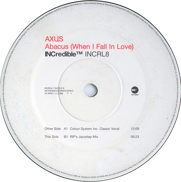 A:xus - Abacus (When I Fall In Love) - Used Vinyl Record 12" image 3
