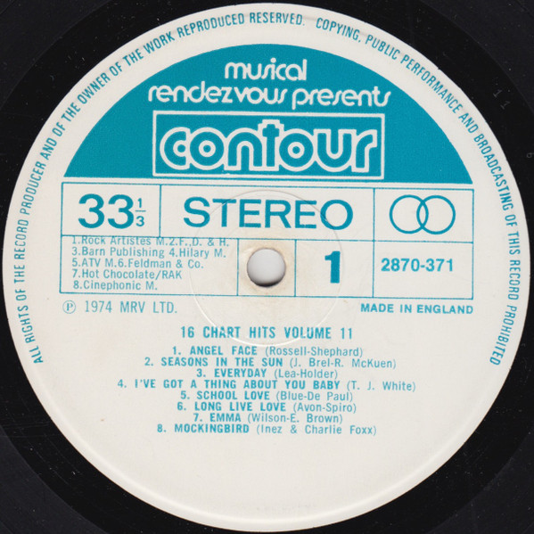 Unknown Artist - 16 Chart Hits Volume 11 - Used Vinyl Record image 3