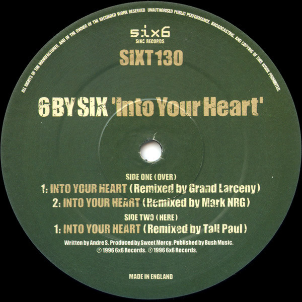 6 By Six - Into Your Heart - Used Vinyl Record 12" image 4