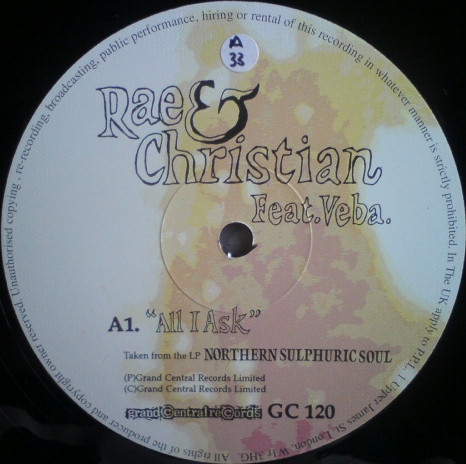 Rae & Christian - All I Ask - Used Vinyl Record 12" image 3