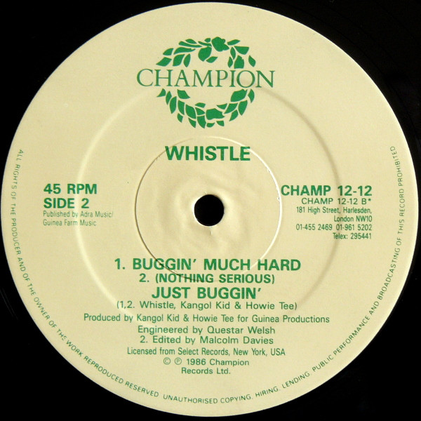 Whistle - (Nothing Serious) Just Buggin' - Used Vinyl Record 12" image 4