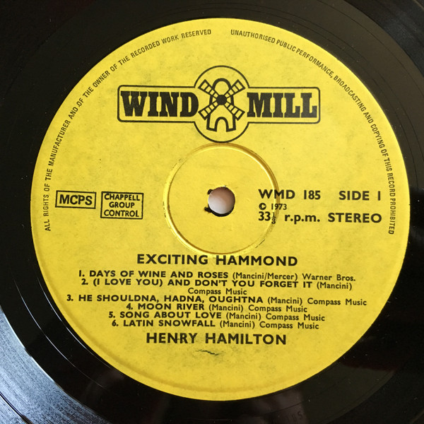 Henry Hamilton - Exciting Hammond Plays The Henry Mancini Sound - Used image 3