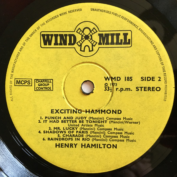 Henry Hamilton - Exciting Hammond Plays The Henry Mancini Sound - Used image 4