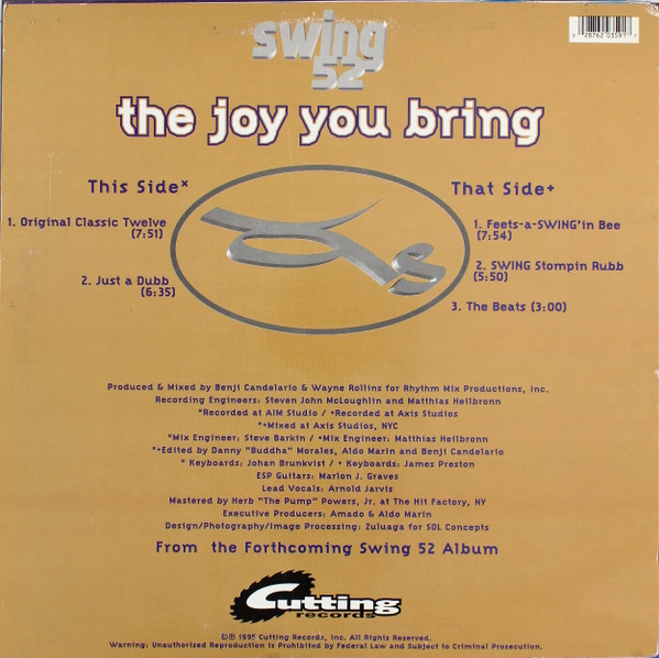 Swing 52 - Joy You Bring - Used Vinyl Record 12" image 2