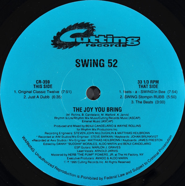 Swing 52 - Joy You Bring - Used Vinyl Record 12" image 3
