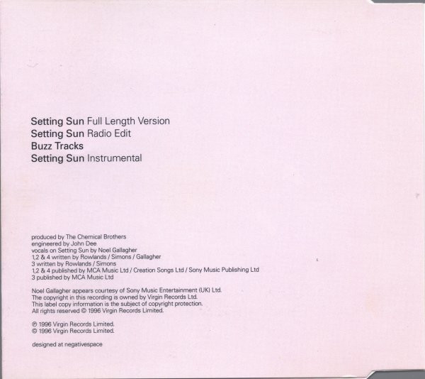 Chemical Brothers - Setting Sun - Used CD image 3
