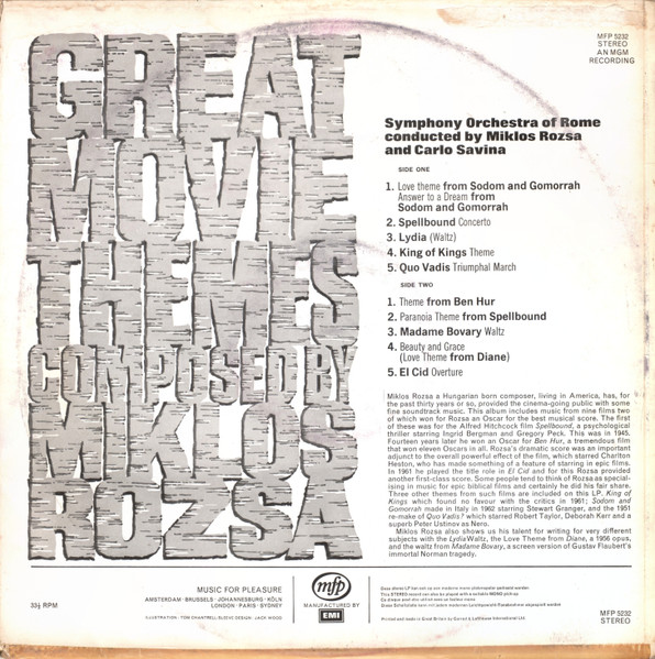 Symphony Orchestra O - Great Movie Themes - Used Vinyl Record image 2