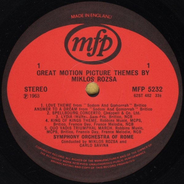 Symphony Orchestra O - Great Movie Themes - Used Vinyl Record image 3