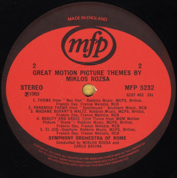 Symphony Orchestra O - Great Movie Themes - Used Vinyl Record image 4