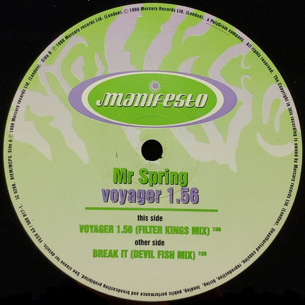 Mr. Spring - Voyager 1.56 - Used Vinyl Record 12" image 3